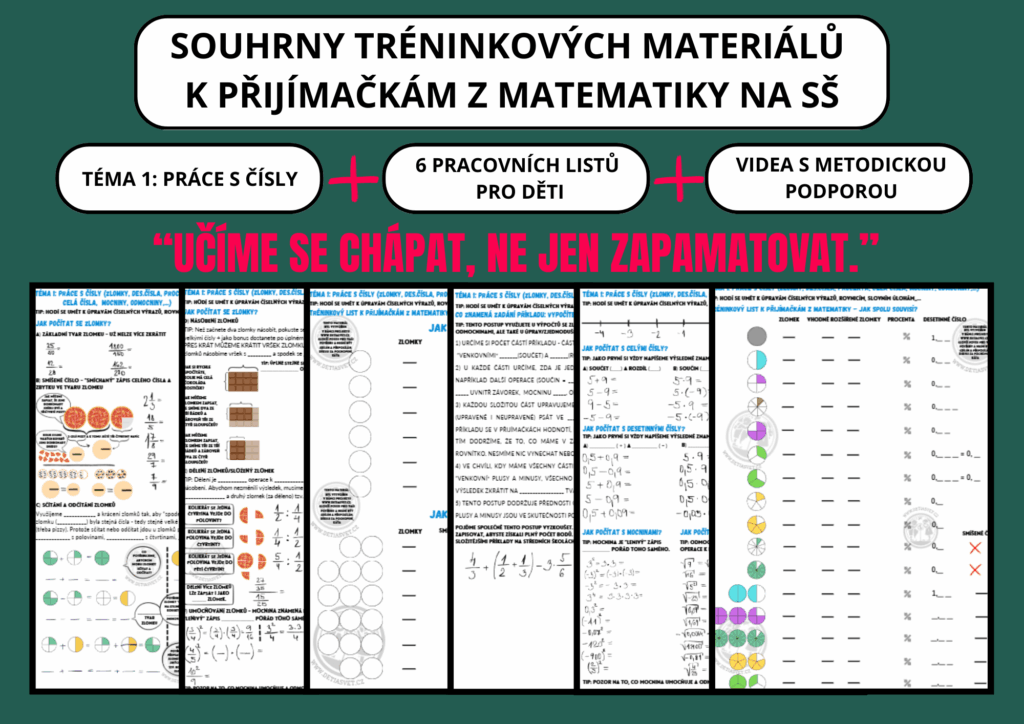 Opakovací a procvičovací materiály k přijímacím zkouškám z matematiky.