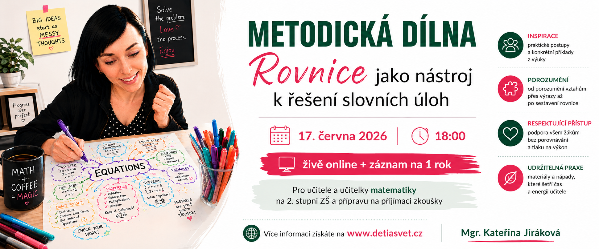Metodická dílna: Rovnice jako nástroj k řešení slovních úloh